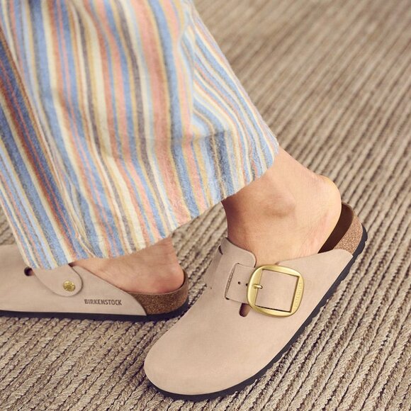 Birkenstock Boston Big Buckle Sandcastle Nub Leather Clog Sandals Size‎ 7/37 NWB - Picture 6 of 6